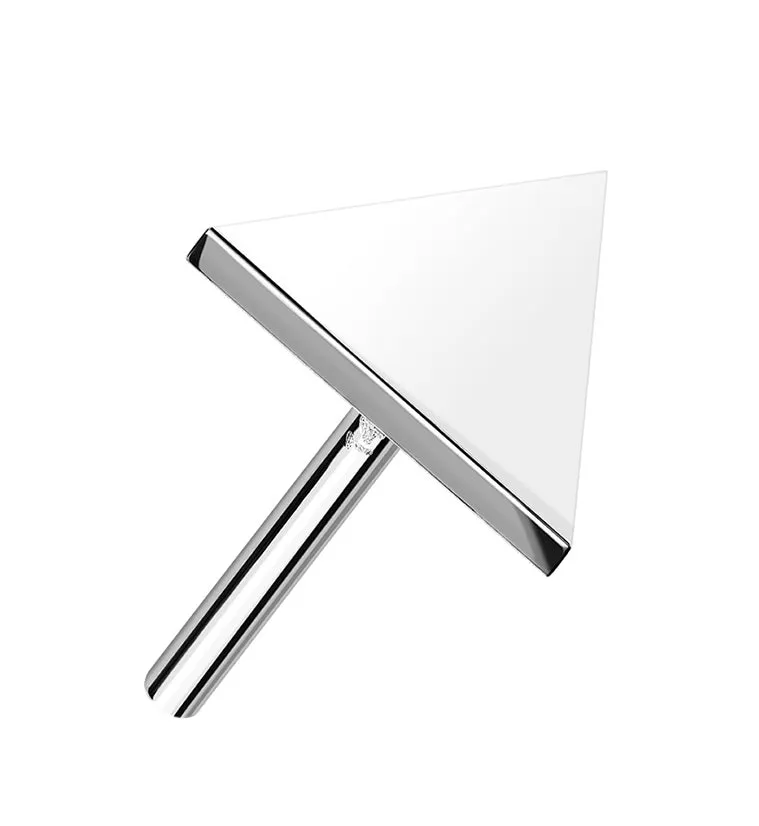 14kt All White Gold Triangle Threadless Top