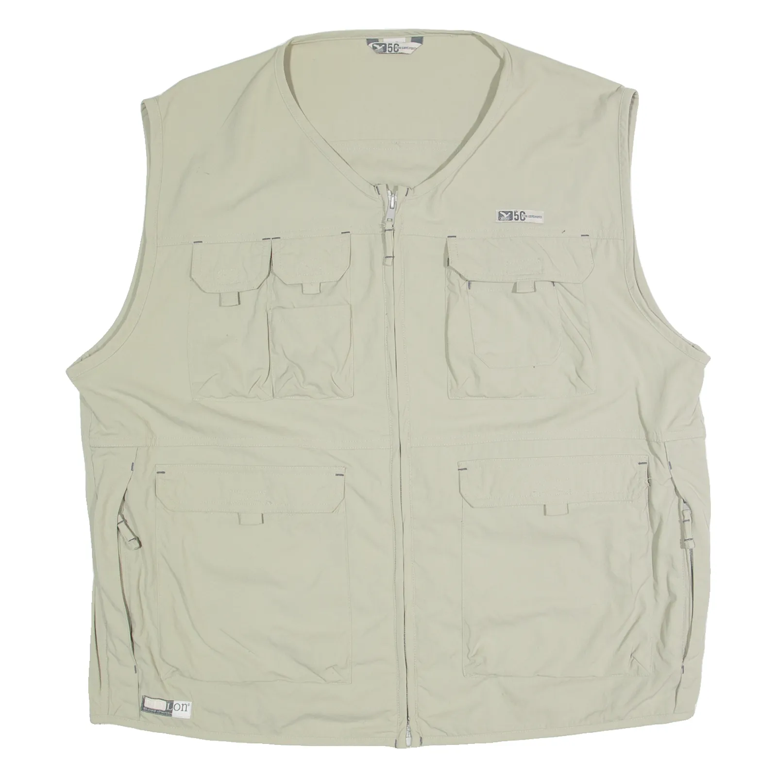 5 CONTINENTS Utility Mens Gilet Beige XL