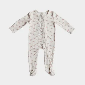 Babysprouts Footie Romper with Zipper in Earth Tone Rainbows