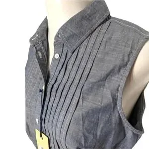 BASS Heritage Collection Blue Denim Pintuck Tunic