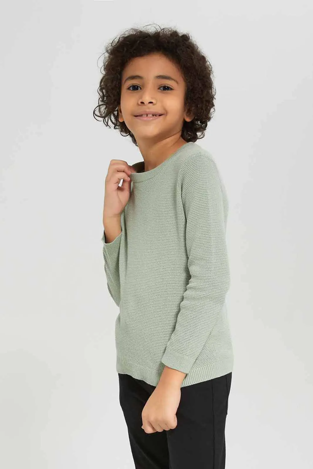Boys Mint Knitted Jumper