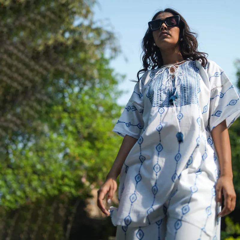 Cotton Short Kurta for Women | White | Oversized