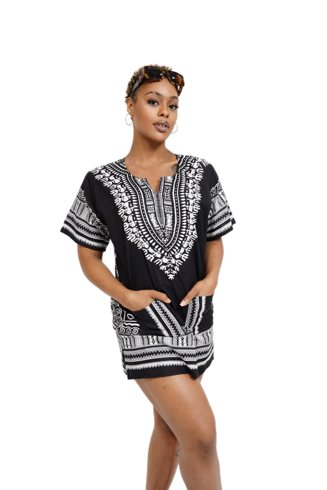 Dupsie's African Print Unisex Dashiki Shirt Suitable for Festivals, Concerts, Cruises, Outdoor Events  DP3578