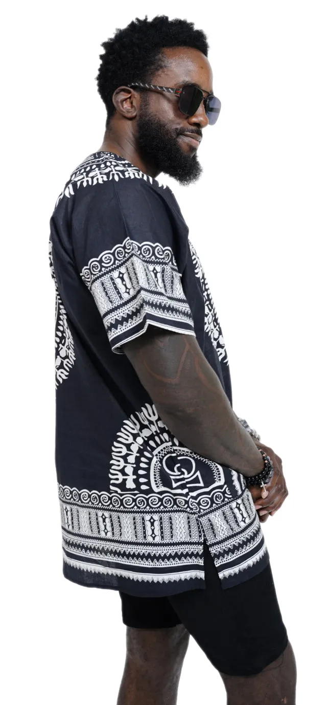 Dupsie's African Print Unisex Dashiki Shirt Suitable for Festivals, Concerts, Cruises, Outdoor Events  DP3578