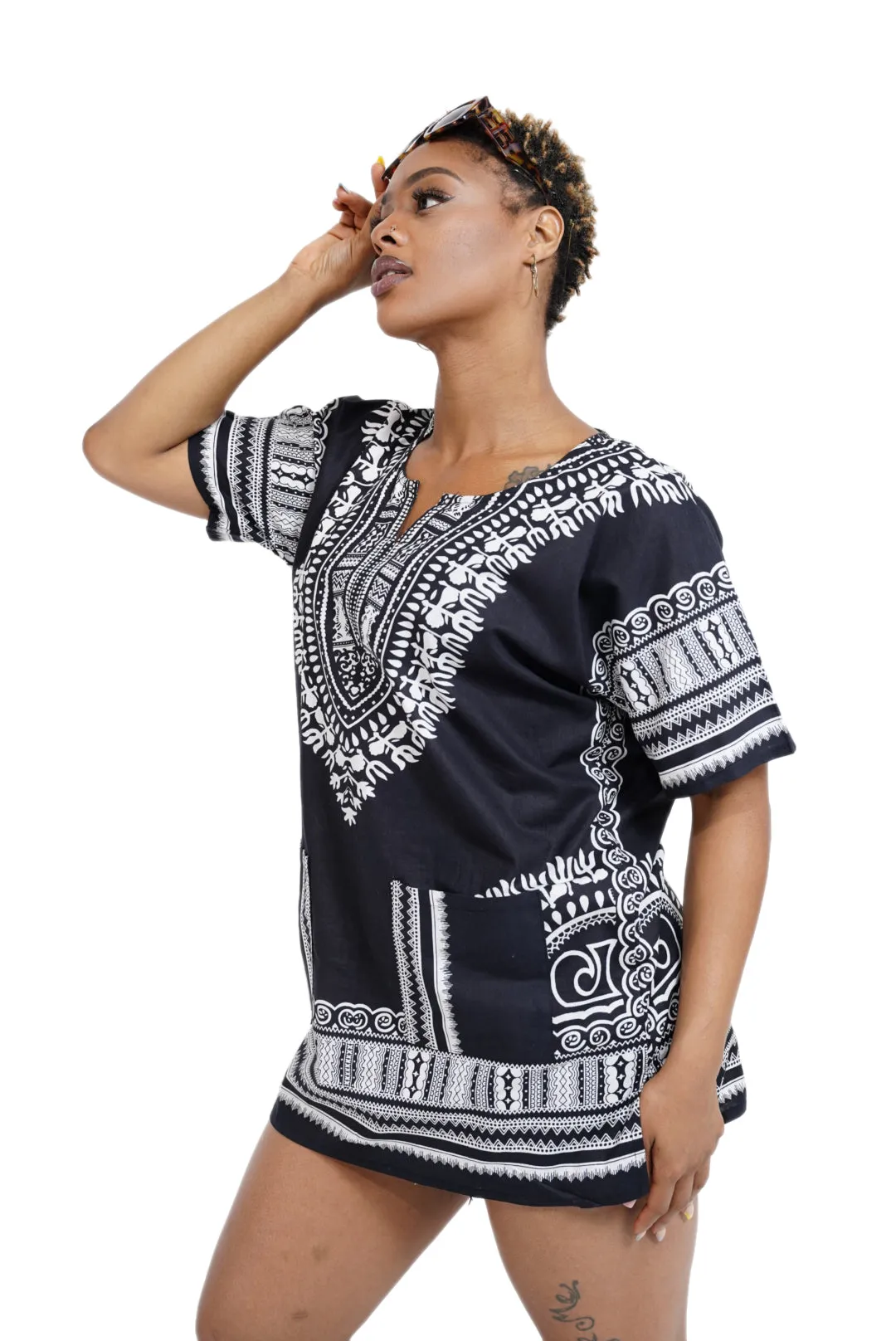 Dupsie's African Print Unisex Dashiki Shirt Suitable for Festivals, Concerts, Cruises, Outdoor Events  DP3578