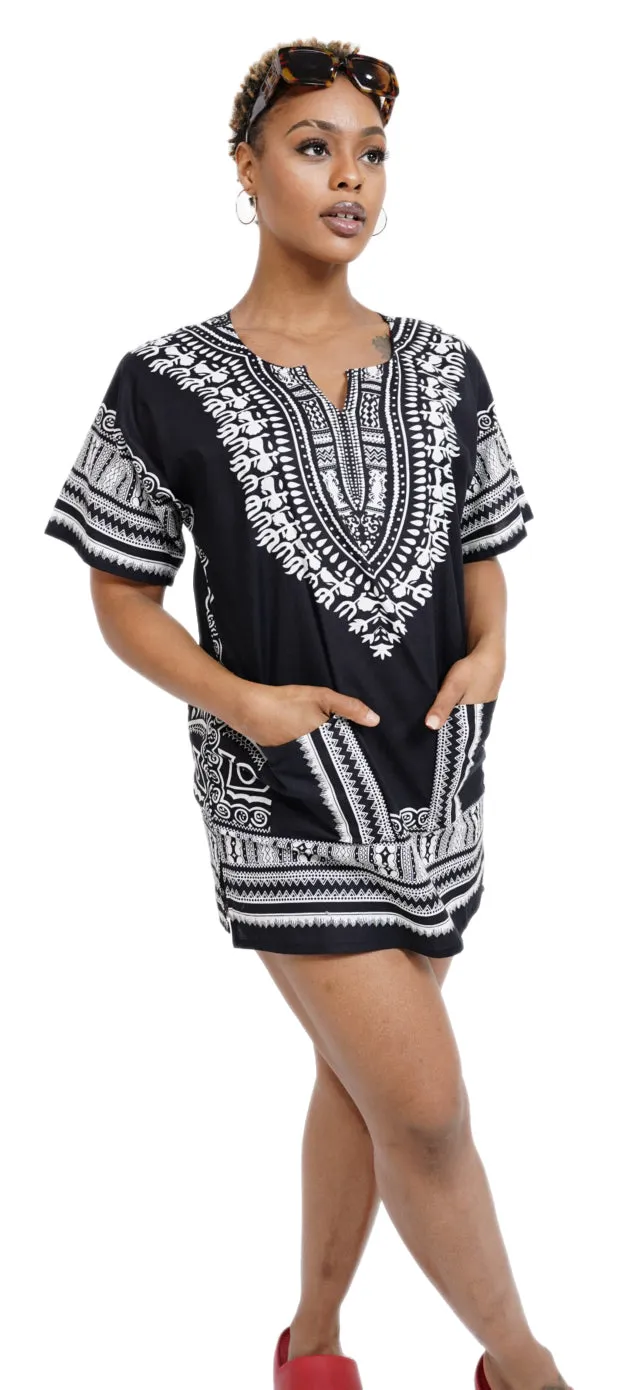 Dupsie's African Print Unisex Dashiki Shirt Suitable for Festivals, Concerts, Cruises, Outdoor Events  DP3578