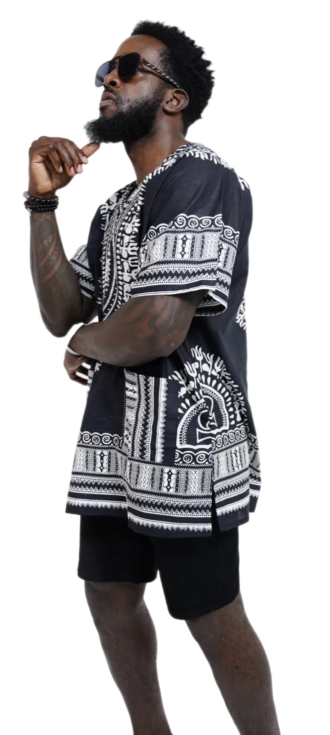 Dupsie's African Print Unisex Dashiki Shirt Suitable for Festivals, Concerts, Cruises, Outdoor Events  DP3578