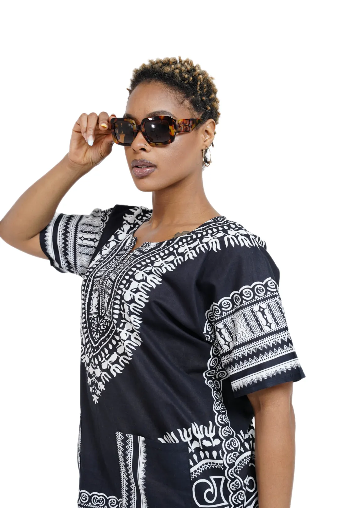 Dupsie's African Print Unisex Dashiki Shirt Suitable for Festivals, Concerts, Cruises, Outdoor Events  DP3578