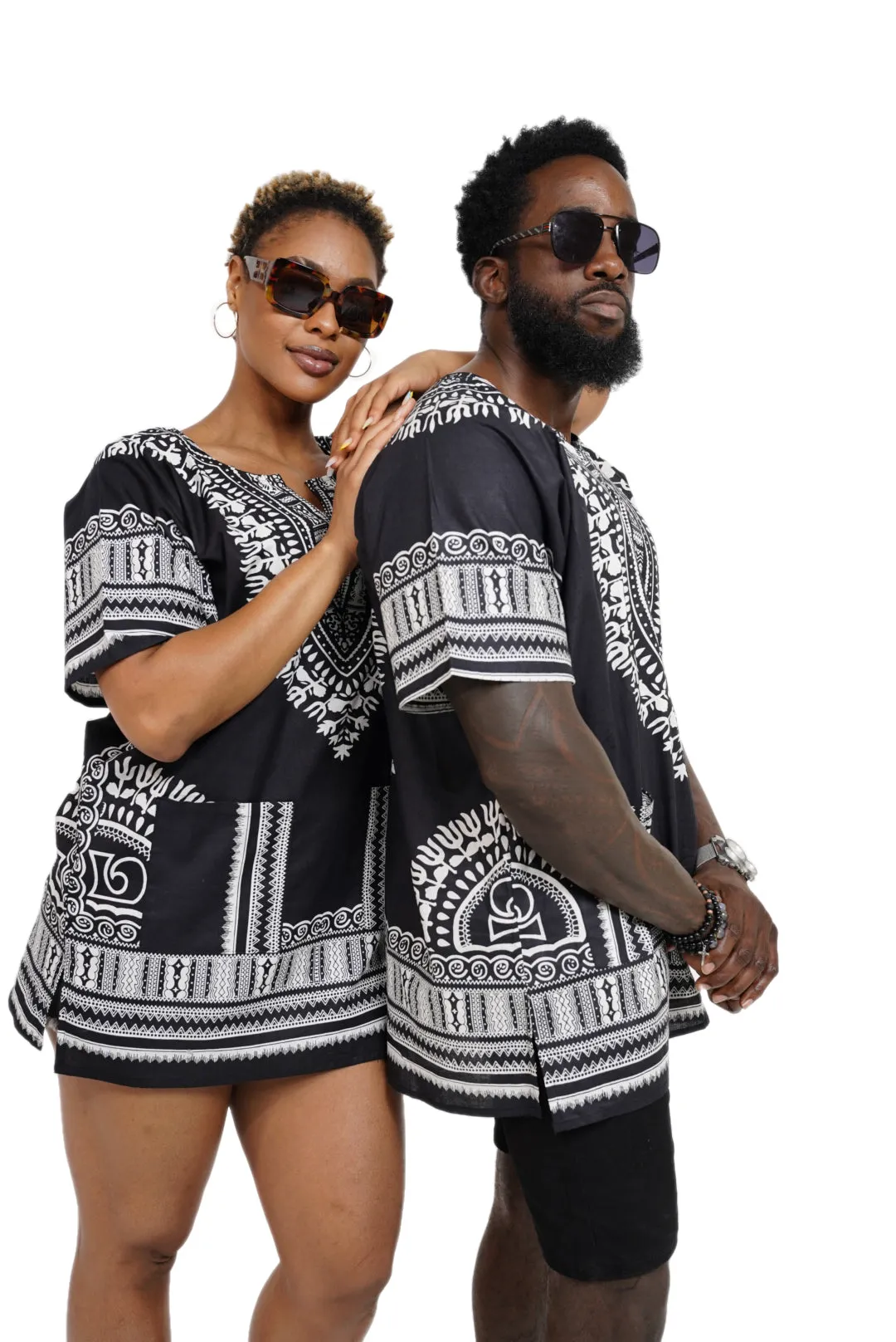 Dupsie's African Print Unisex Dashiki Shirt Suitable for Festivals, Concerts, Cruises, Outdoor Events  DP3578