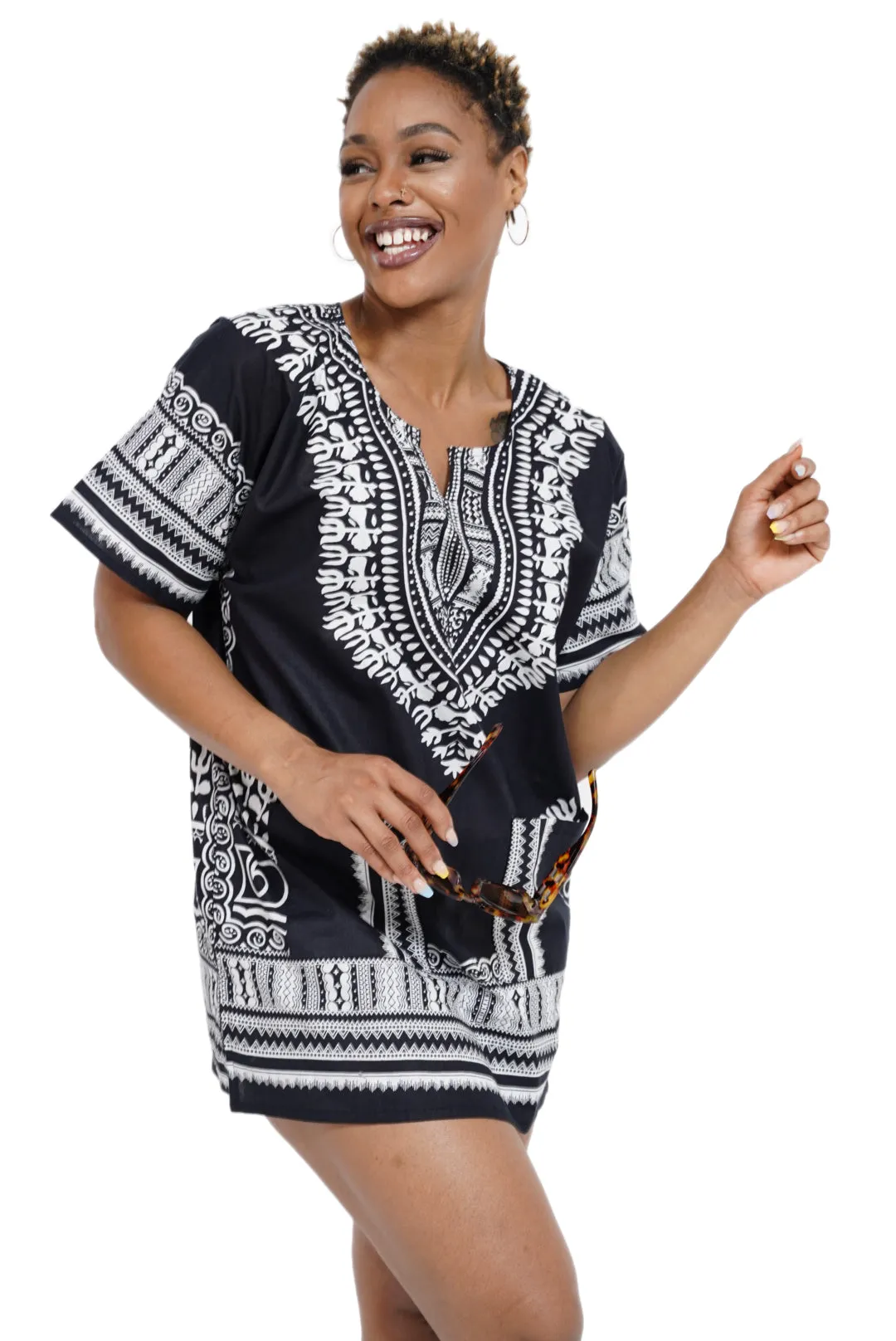 Dupsie's African Print Unisex Dashiki Shirt Suitable for Festivals, Concerts, Cruises, Outdoor Events  DP3578