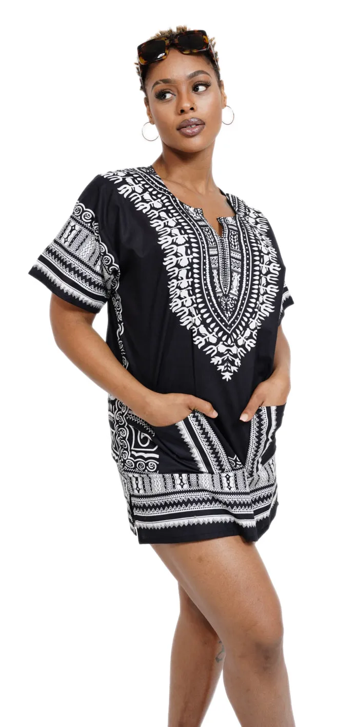 Dupsie's African Print Unisex Dashiki Shirt Suitable for Festivals, Concerts, Cruises, Outdoor Events  DP3578