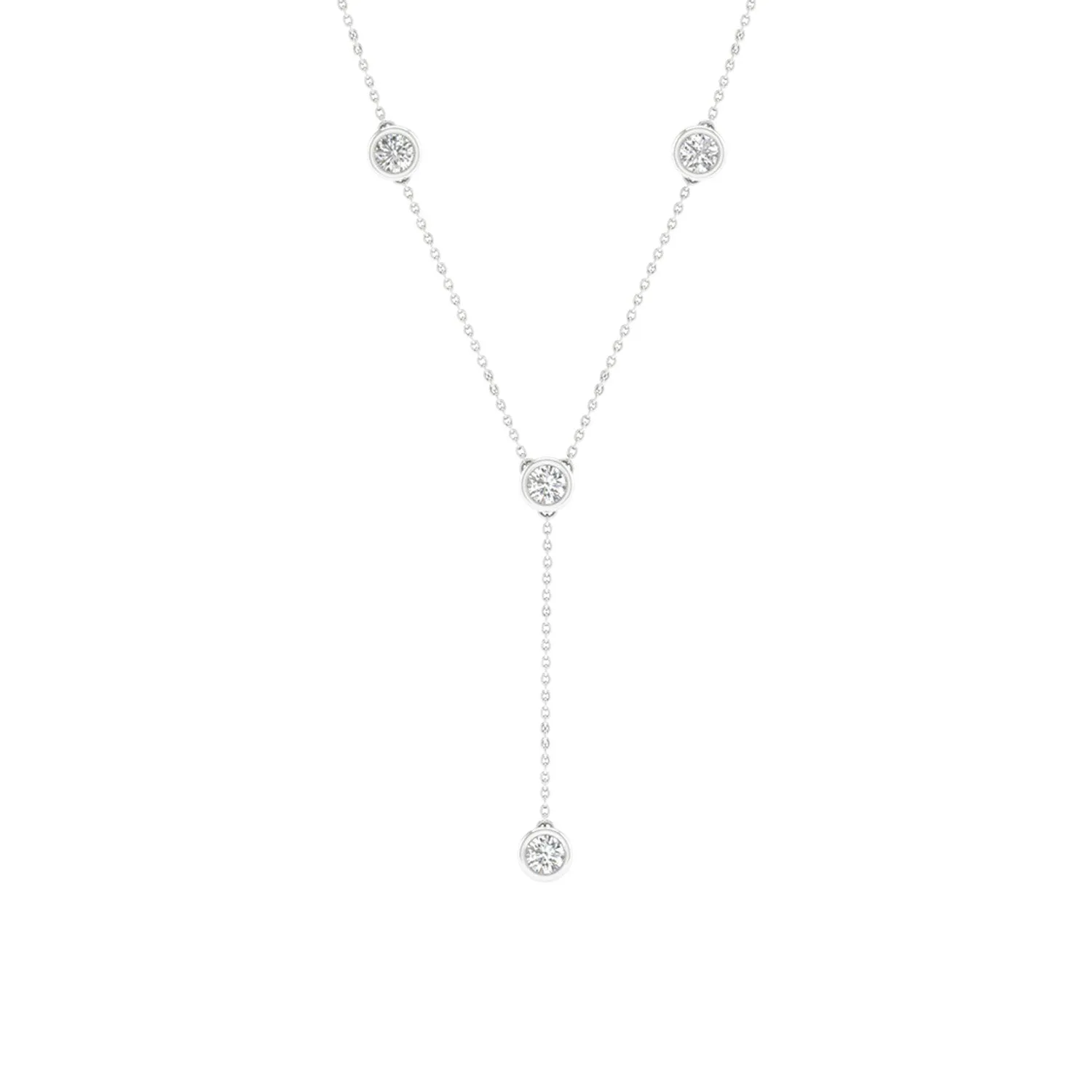 Encompassing Round Stationed Y Necklace