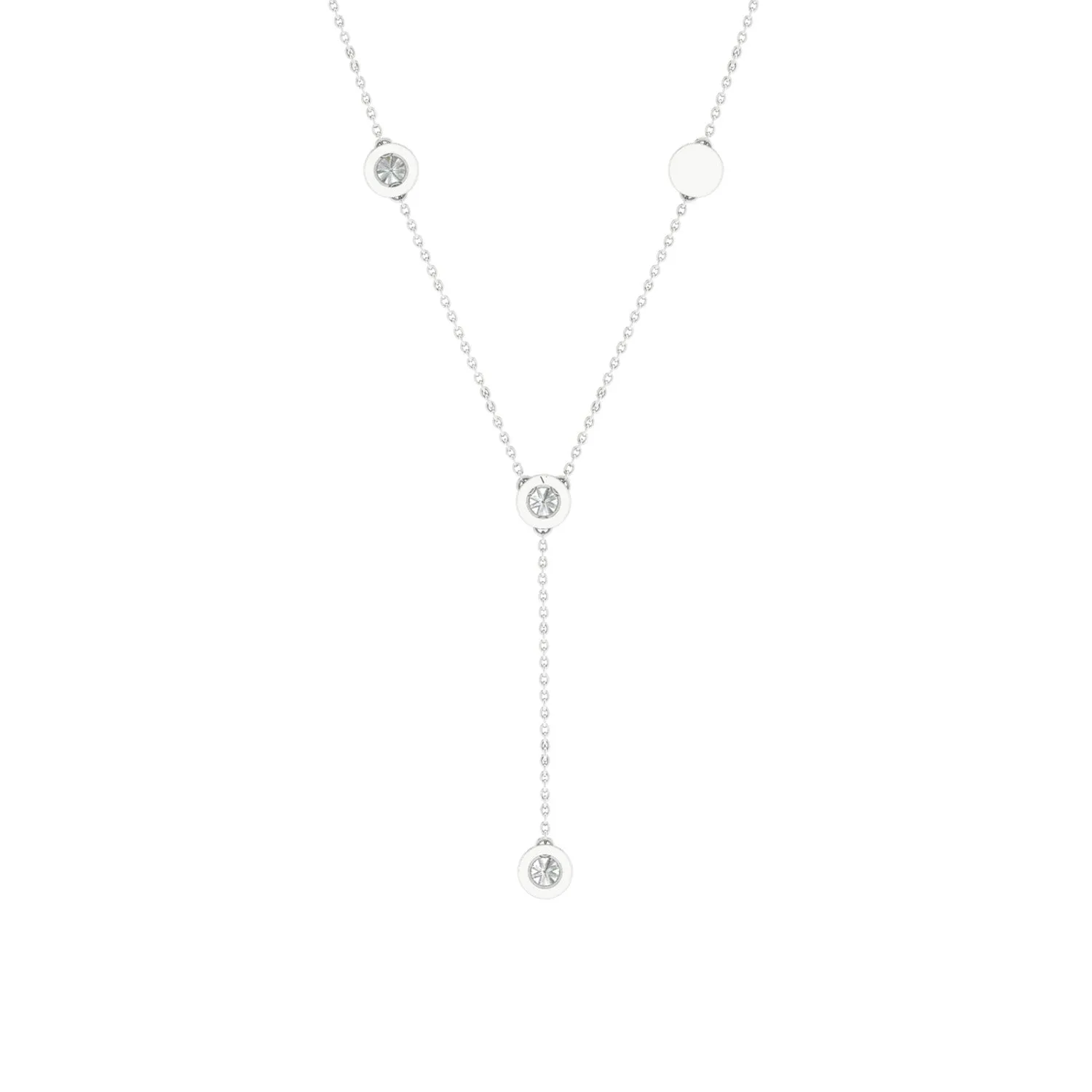Encompassing Round Stationed Y Necklace