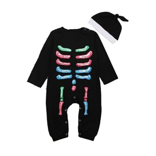 Long Sleeve Halloween Bone Costume