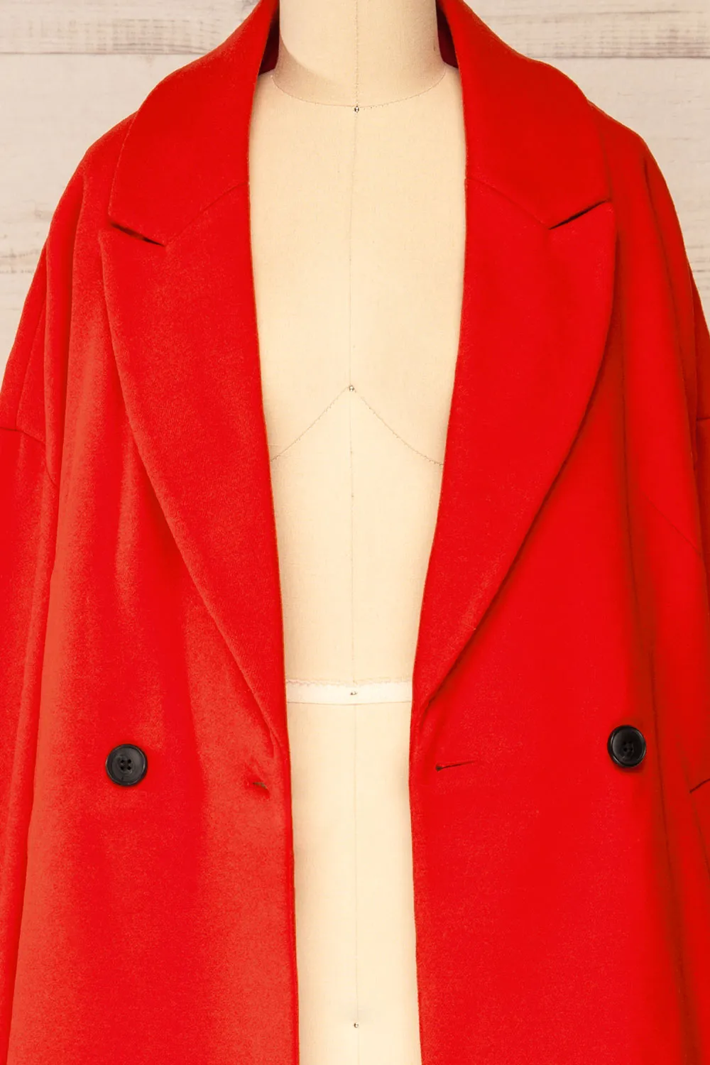 Nahaven Red | Buttoned Trench Coat