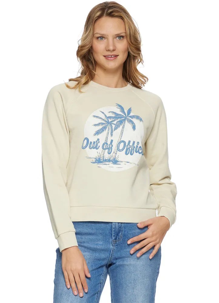 Out of Office Sweatshirt in Cream by Flag and Anthem