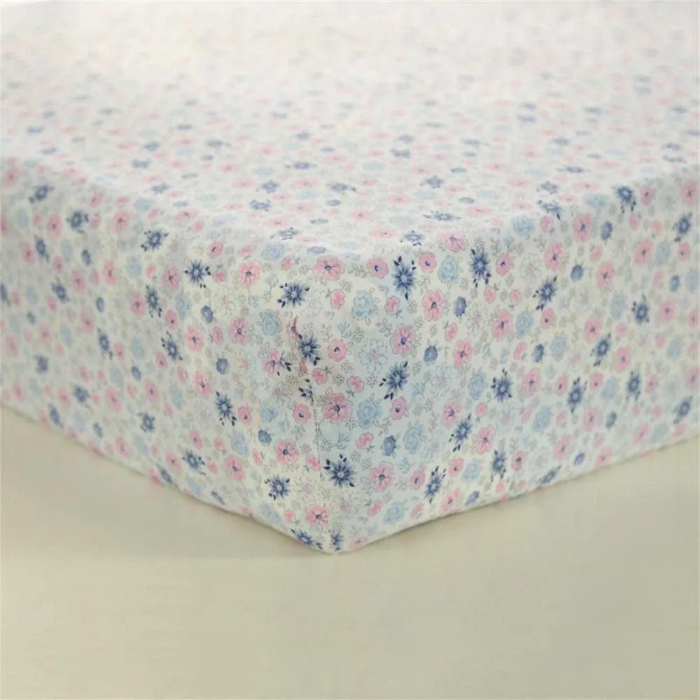 Pink Butterfly Floral Crib Bedding Sets for Girls | 4 Piece Nursery Set | Crib Comforter, Fitted Crib Sheet, Crib Skirt, Diaper Stacker Included