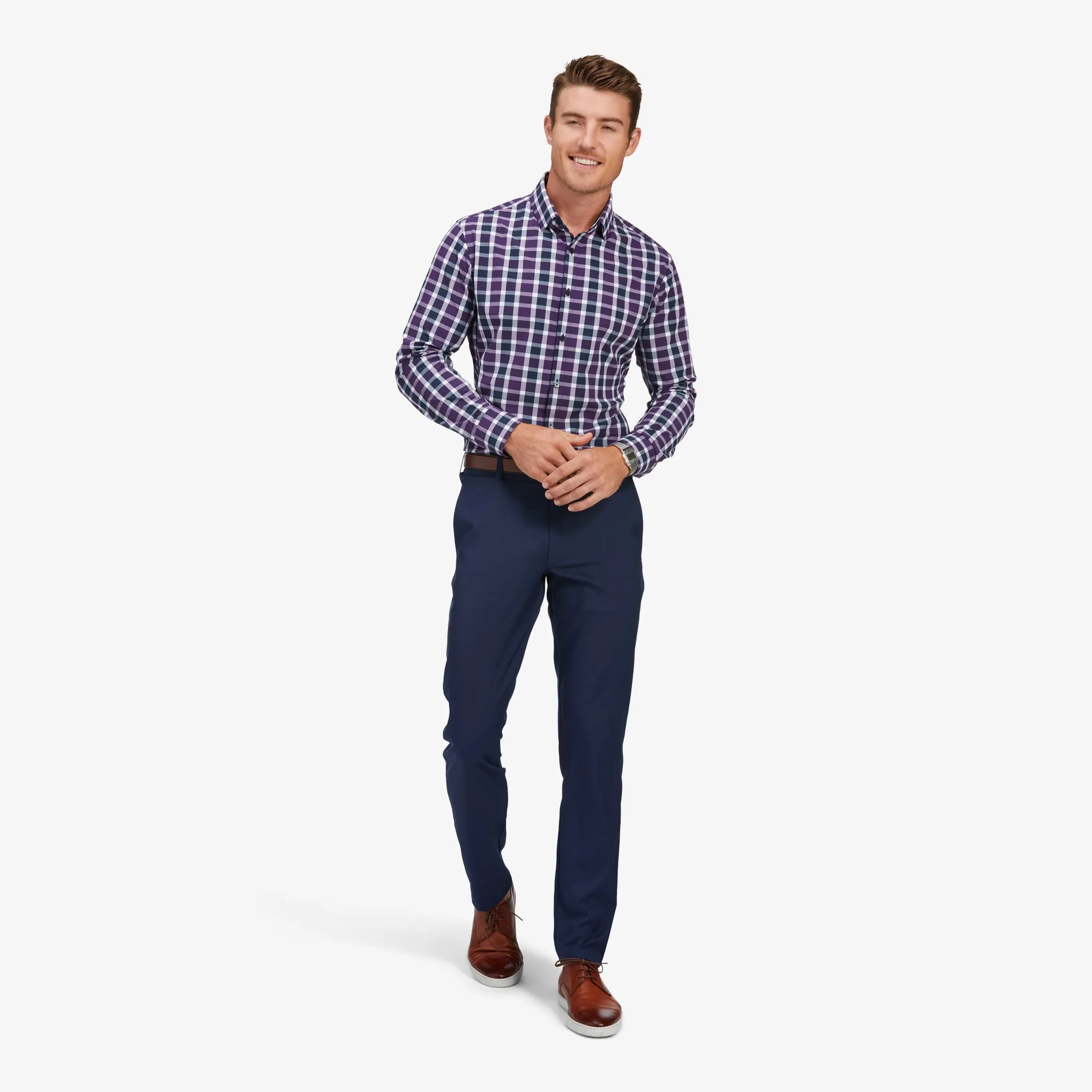 Purple Navy Large Check