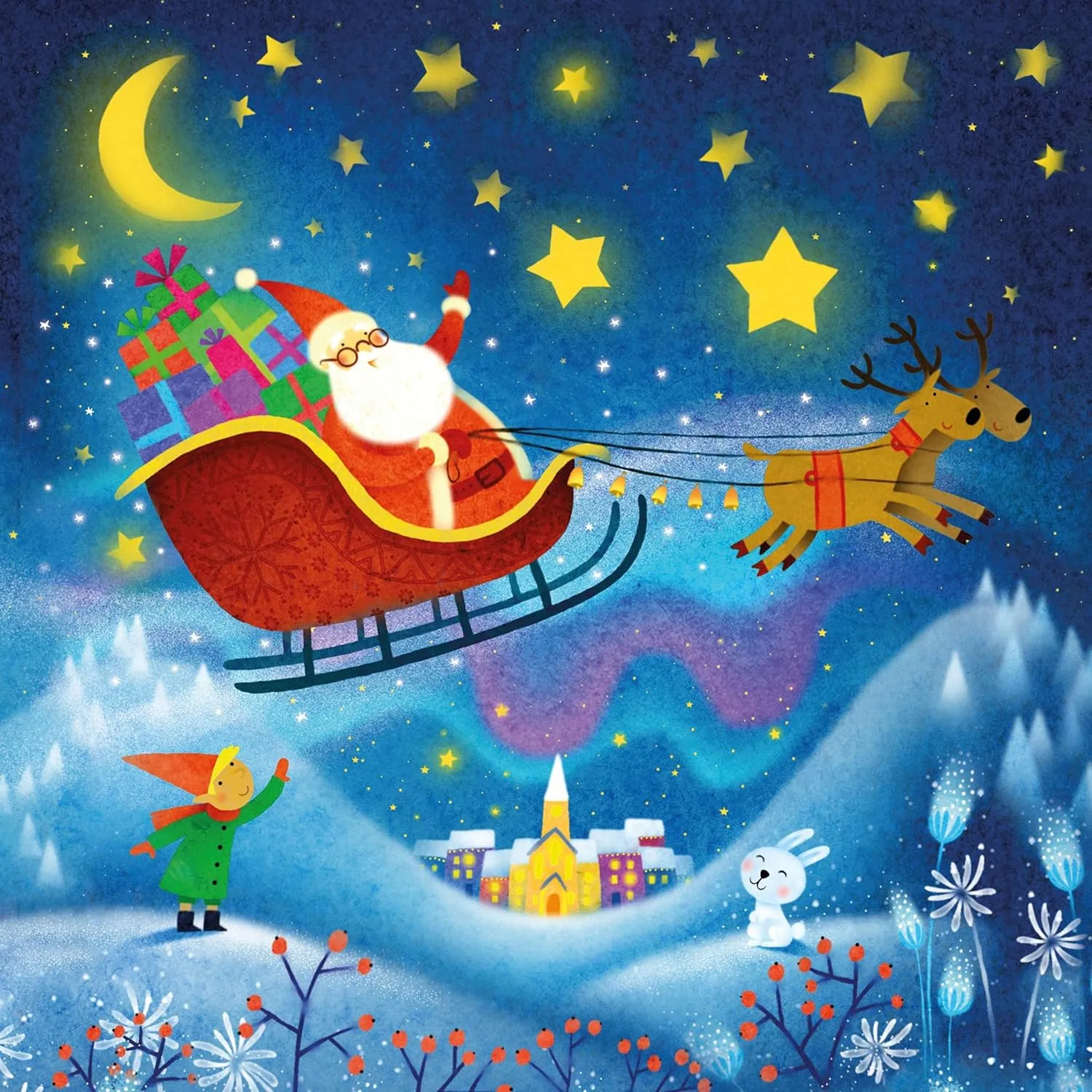 Santa - Usborne Book and 3 Jigsaws