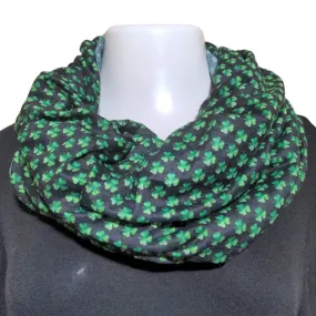 ST. PATRICK'S DAY Black Green Shamrock Infinity Scarf